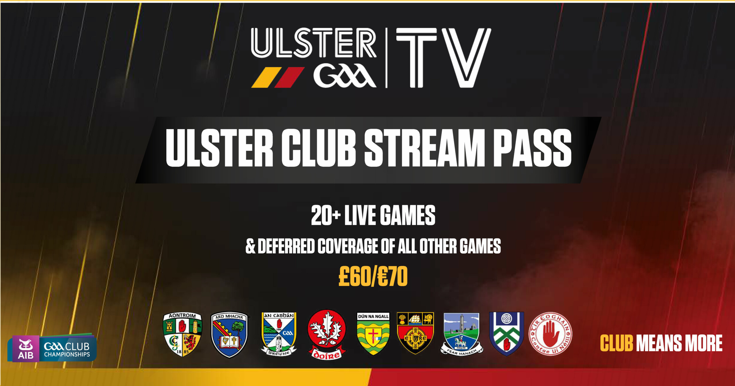 Get your Ulster Club Championship Stream Pass!